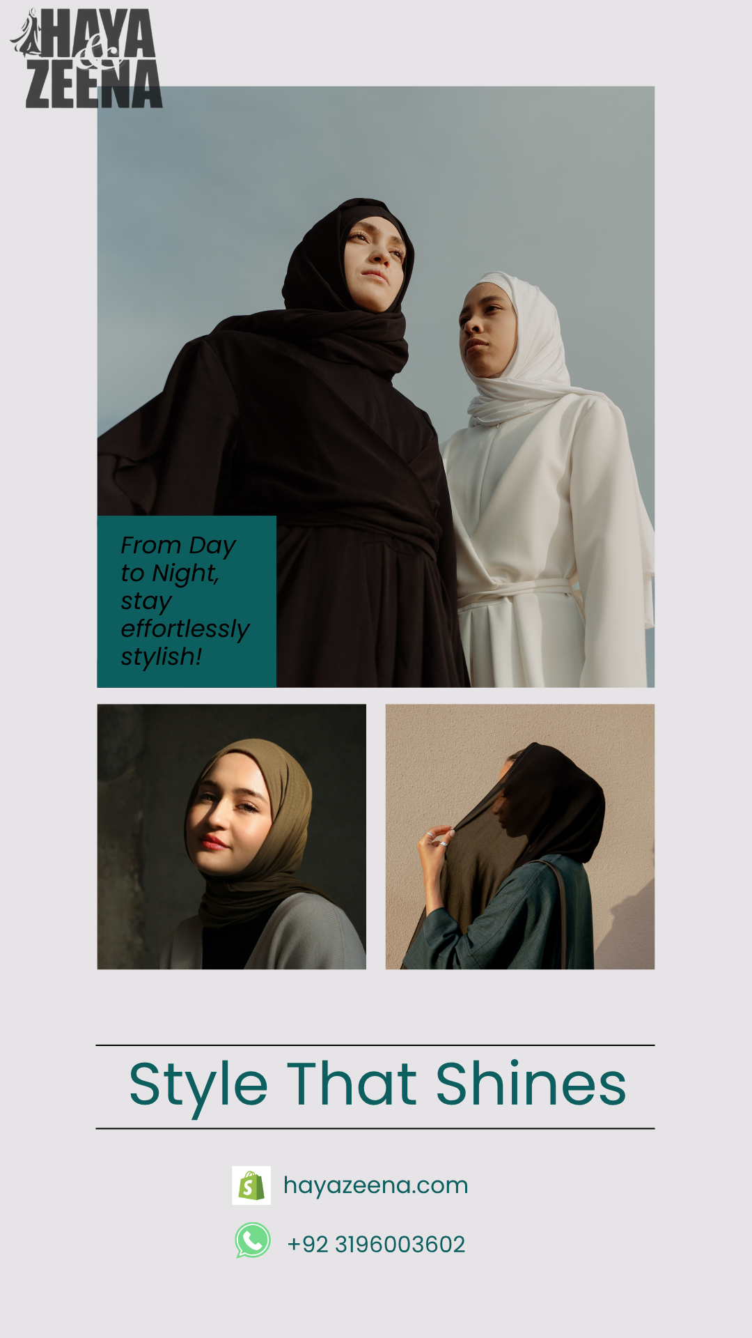 Buy Bundle of 3 Stylish Hijabs Online Pakistan | Haya Zeena
