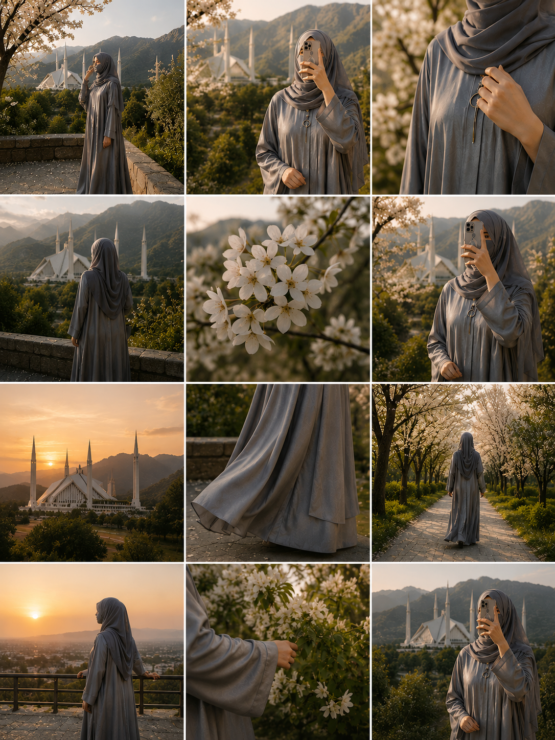 Premium Grey Abaya with Matching Hijab | Elegant Modest Wear for Women