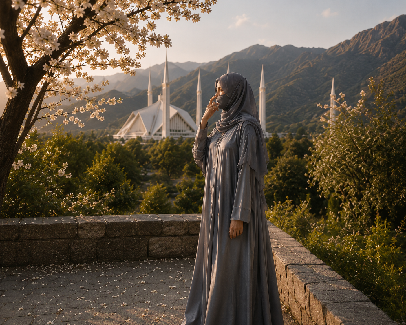 Premium Grey Abaya with Matching Hijab | Elegant Modest Wear for Women
