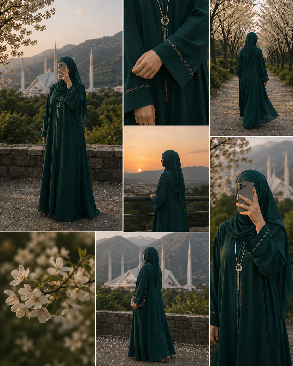 🌿 Elegant Emerald Green Abaya & Hijab | Modest Islamic Fashion for Modern Muslima's ✨