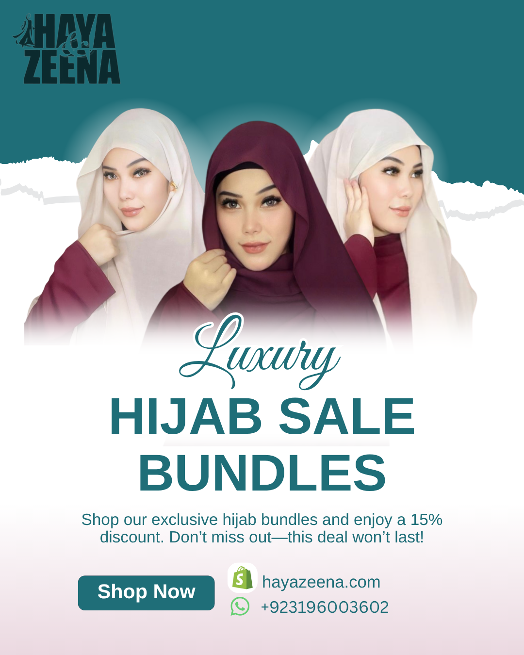 Luxury Hijab Bundle Offer – Premium Modest Wear (3 Hijabs at 15% OFF)