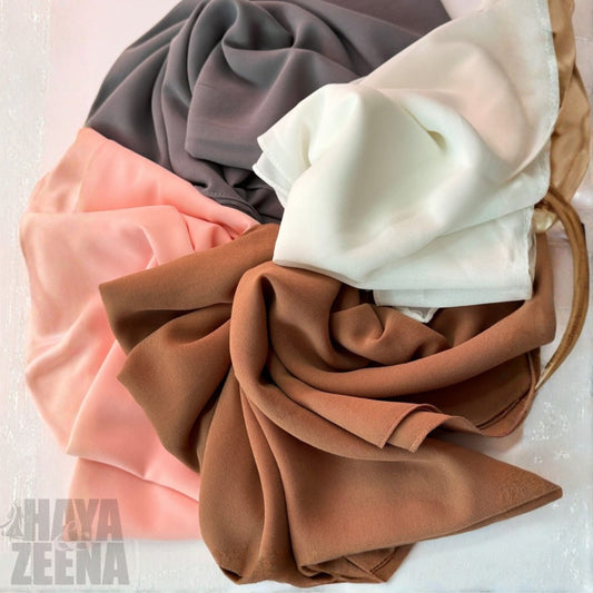 Georgette Hijab Deal – Pack of 4 Premium Hijabs