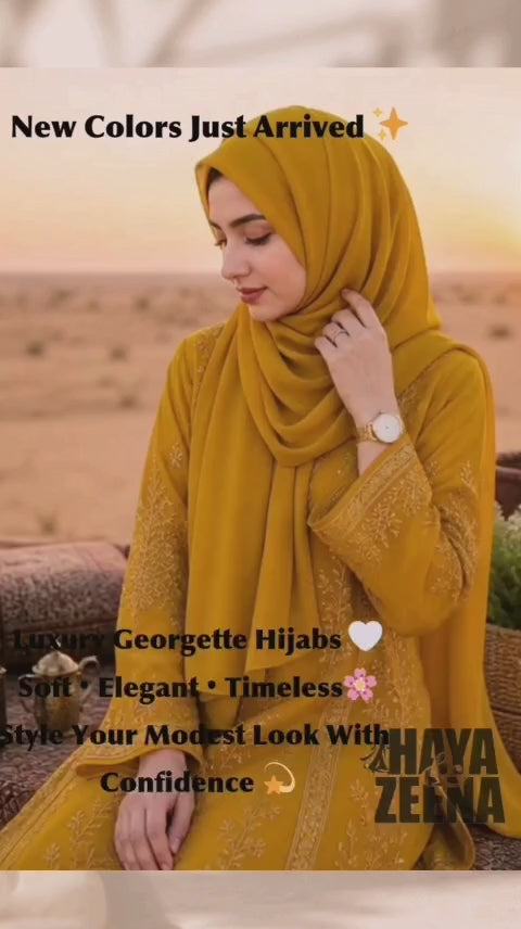 New Luxury Georgette Hijabs Just Arrived | Elegant Modest Fashion by Haya & Zeena